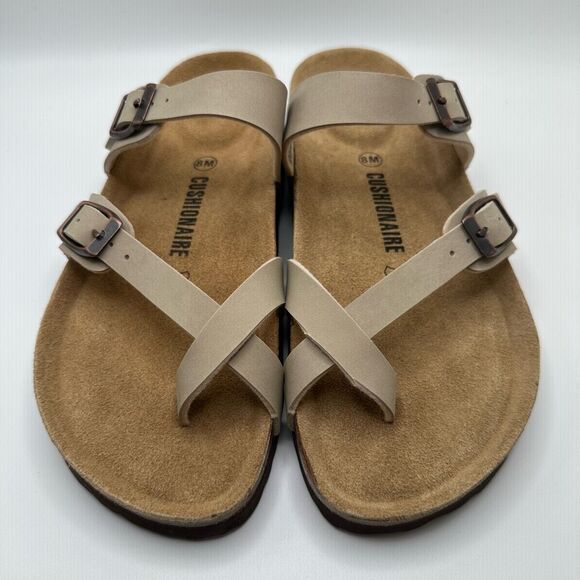 CUSHIONAIRE Women's Cork Footbed Sandal With +Comfort 8 TAUPE - Picture 2 of 7